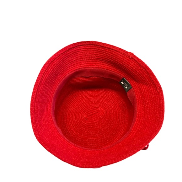 August Red Hat Cloche Millinery Womens Bucket Hat - Picture 5 of 6